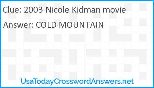 2003 Nicole Kidman movie Answer