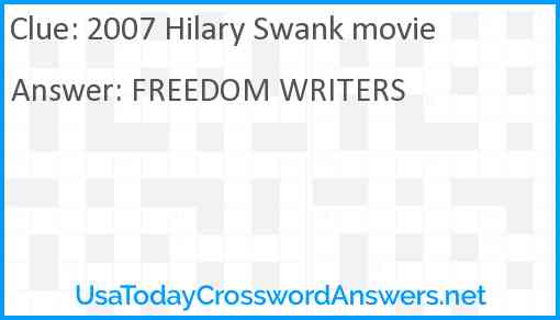 2007 Hilary Swank movie Answer