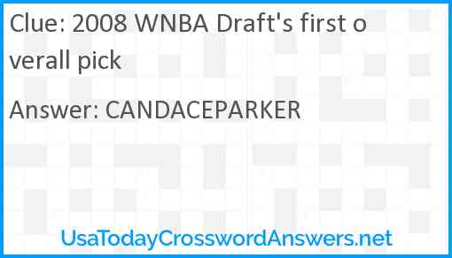 2008 WNBA Draft's first overall pick Answer