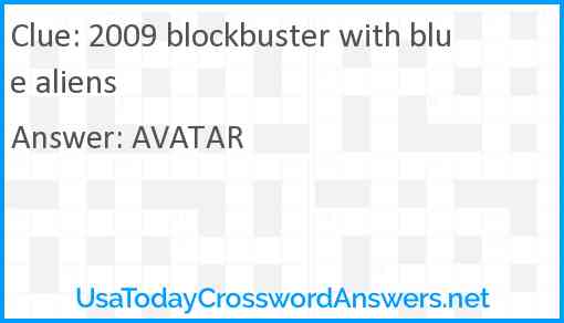 2009 blockbuster with blue aliens Answer
