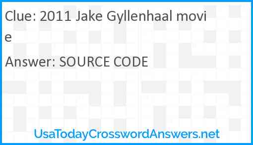 2011 Jake Gyllenhaal movie Answer