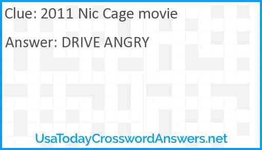 2011 Nic Cage movie Answer