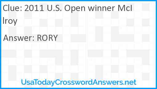 2011 U.S. Open winner McIlroy Answer