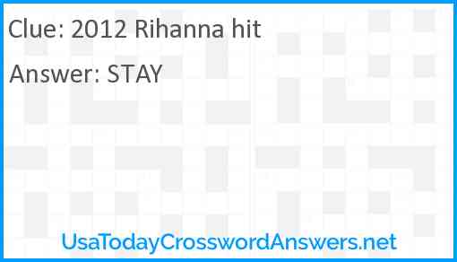 2012 Rihanna hit Answer