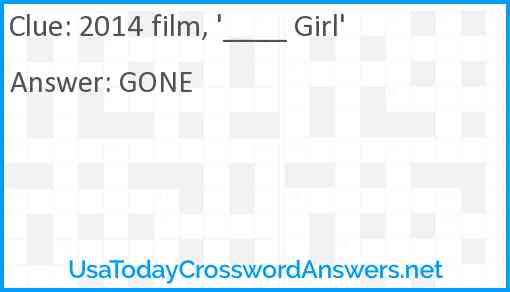 2014 film, '____ Girl' Answer