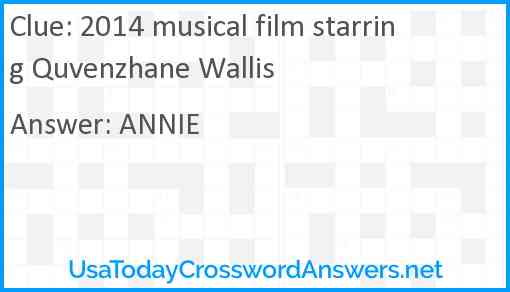 2014 musical film starring Quvenzhane Wallis Answer