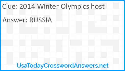 2014 Winter Olympics host Answer