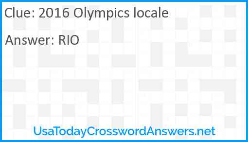 2016 Olympics locale Answer