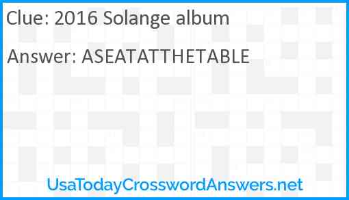 2016 Solange album Answer