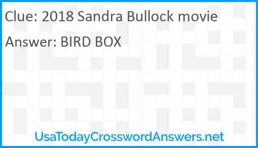 2018 Sandra Bullock movie Answer