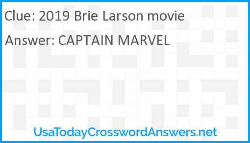 2019 Brie Larson movie Answer