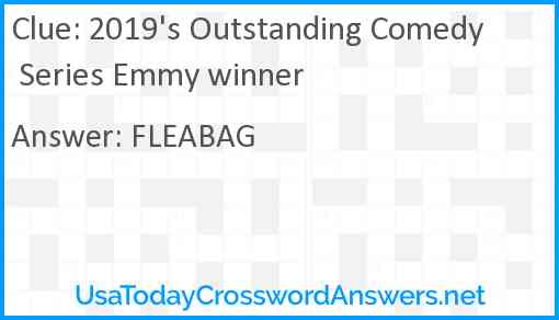 2019's Outstanding Comedy Series Emmy winner Answer
