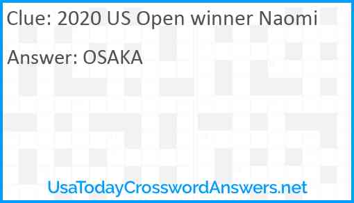 2020 US Open winner Naomi Answer
