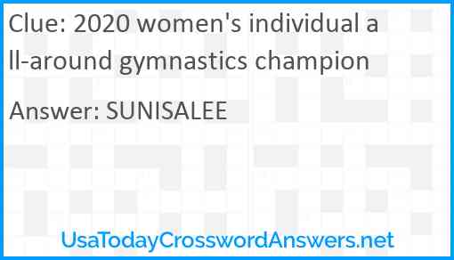 2020 women's individual all-around gymnastics champion Answer