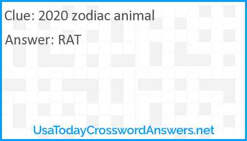 2020 zodiac animal Answer