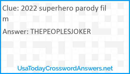 2022 superhero parody film Answer