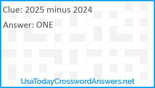 2025 minus 2024 Answer