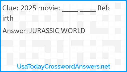 2025 movie: ____ ____ Rebirth Answer