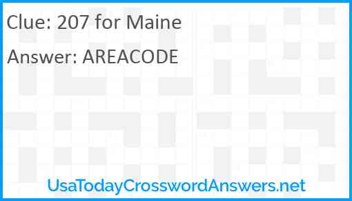 207 for Maine Answer