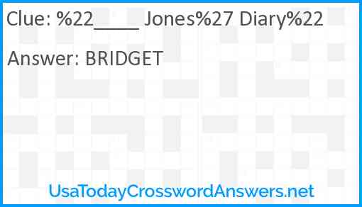 %22____ Jones%27 Diary%22 Answer