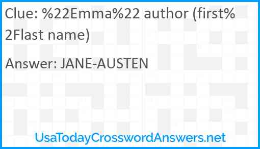 %22Emma%22 author (first%2Flast name) Answer