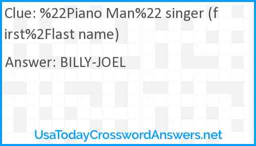 %22Piano Man%22 singer (first%2Flast name) Answer