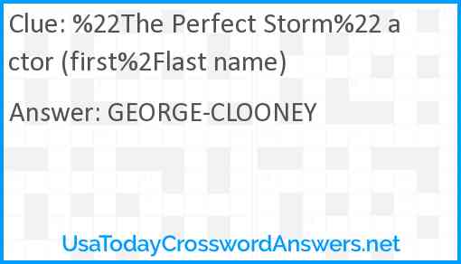 %22The Perfect Storm%22 actor (first%2Flast name) Answer