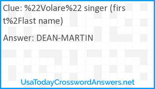 %22Volare%22 singer (first%2Flast name) Answer
