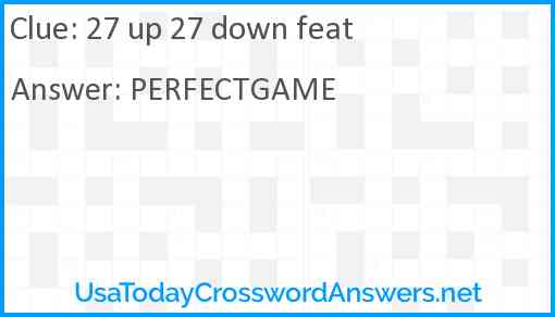 27 up 27 down feat Answer