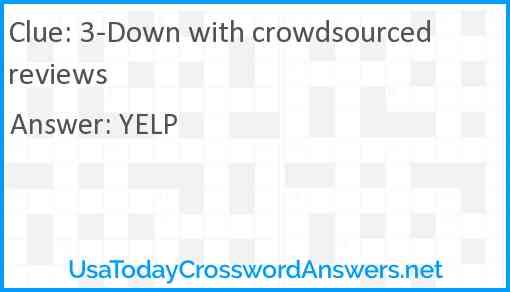 3-Down with crowdsourced reviews Answer