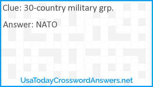 30-country military grp. Answer