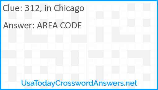 312, in Chicago Answer