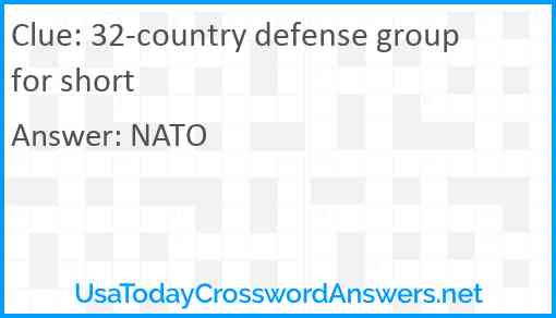 32-country defense group for short Answer