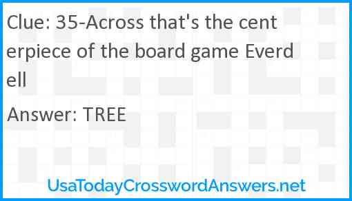 35-Across that's the centerpiece of the board game Everdell Answer