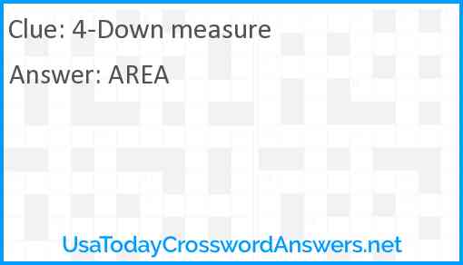 4-Down measure Answer