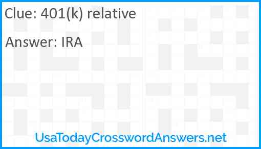 401(k) relative Answer