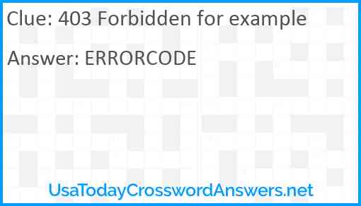 403 Forbidden for example Answer