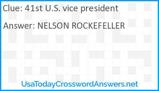 41st U.S. vice president Answer