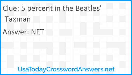 5 percent in the Beatles' Taxman Answer
