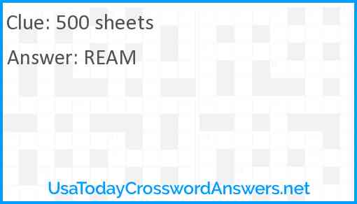 500 sheets Answer