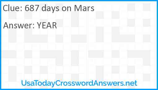 687 days on Mars Answer