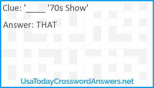 '____ '70s Show' Answer