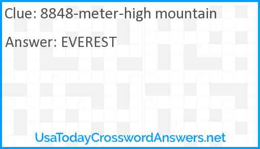 8848-meter-high mountain Answer