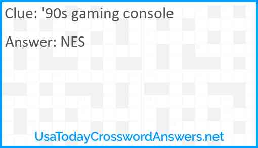 '90s gaming console Answer