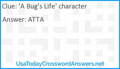 'A Bug's Life' character Answer