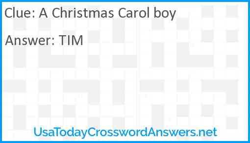A Christmas Carol boy Answer