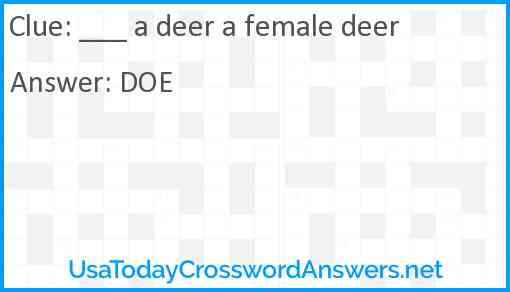 ___ a deer a female deer Answer