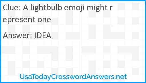 A lightbulb emoji might represent one Answer