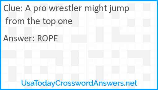 A pro wrestler might jump from the top one Answer
