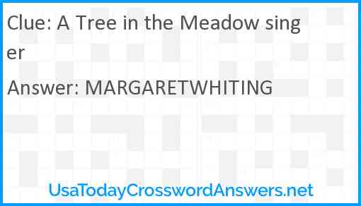 A Tree in the Meadow singer Answer